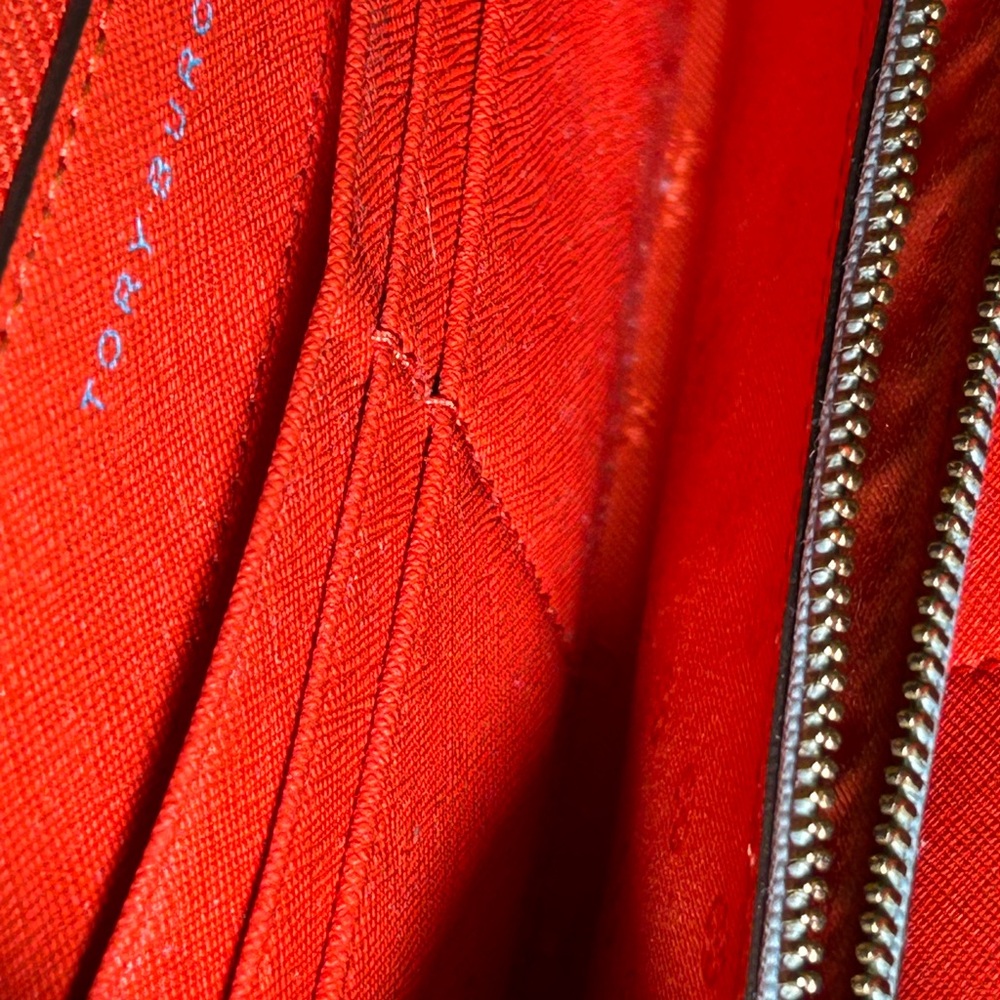 Tory Burch Orange Wallet Approx. 8” x 4.5” - Picture 9 of 11